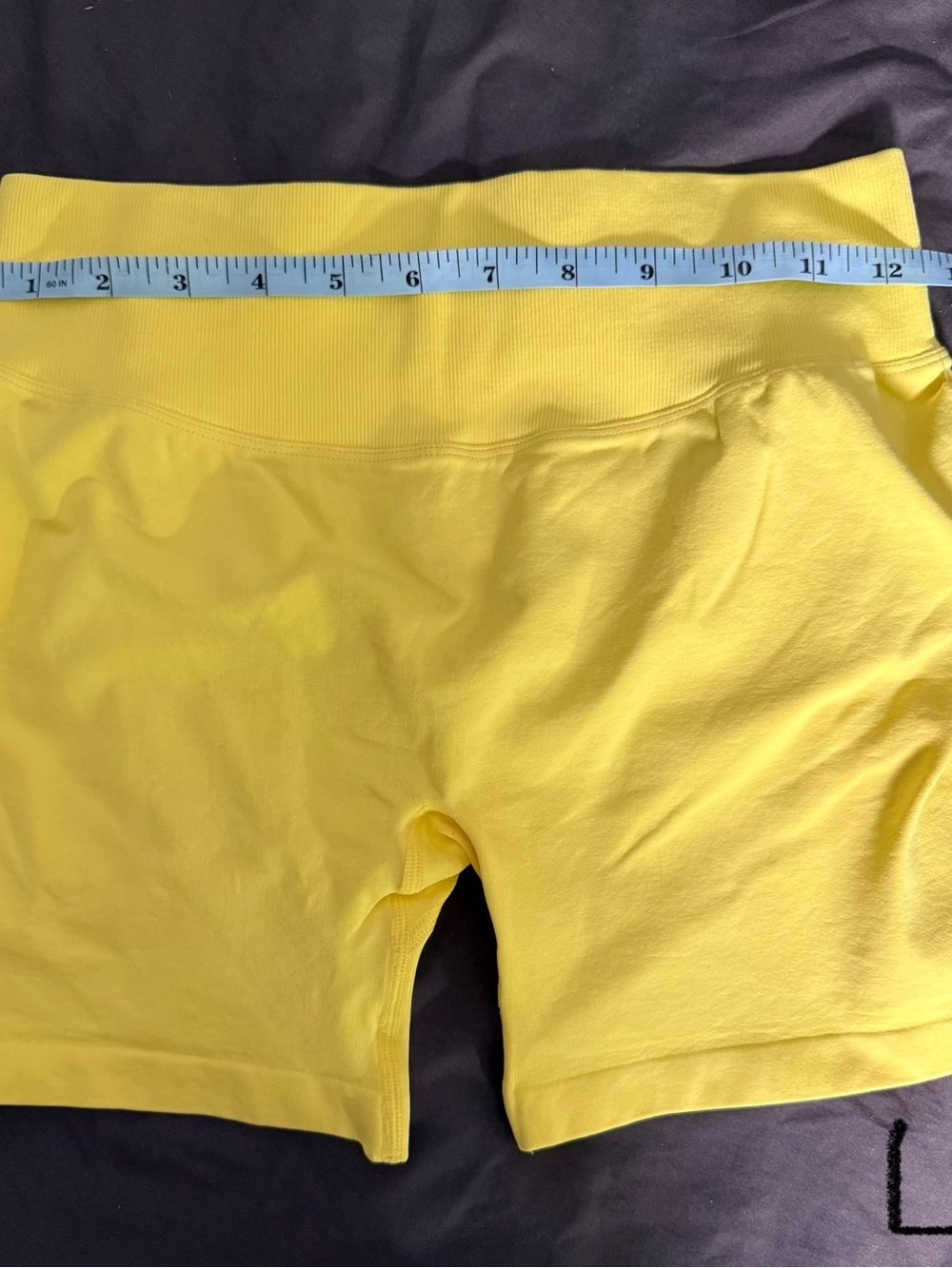 High-Waist Yellow Athletic Compression Shorts by - Picture 9 of 10